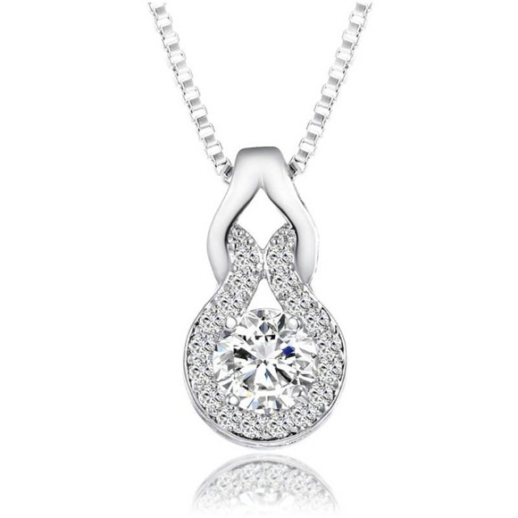 Swarovski Jewelry - Swarovski Elements- Woman's Aurora halo horseshoe necklace - 18"-20" box chain